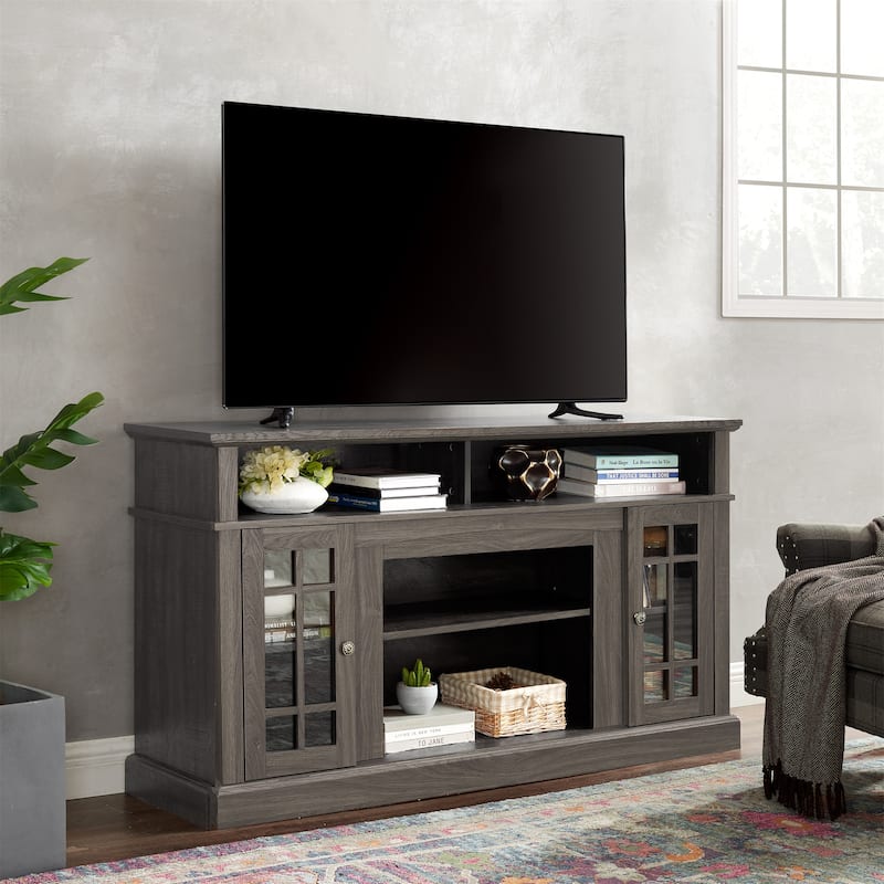 Modern TV Stand with Open and Closed Storage