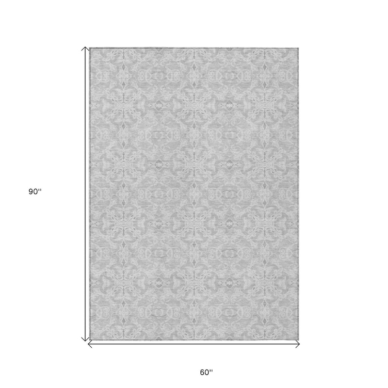 HomeRoots Medallion Transitional Rectangle Outdoor Rug