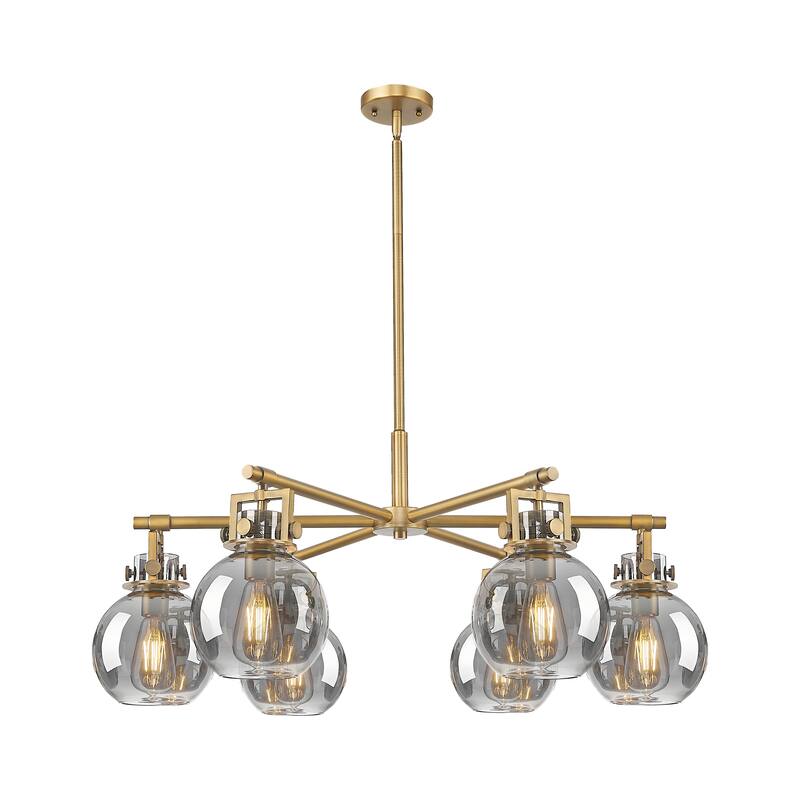 Innovations Lighting Downtown Urban - Newton Sphere - 6 Light 26" Stem Hung Chandelier