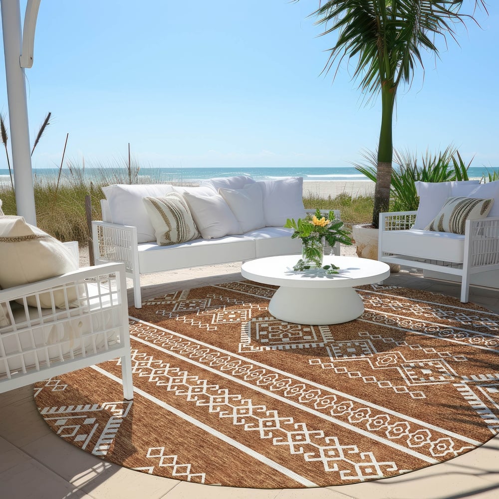 Machine Washable Indoor/ Outdoor Chantille Moroccan Boho Rug