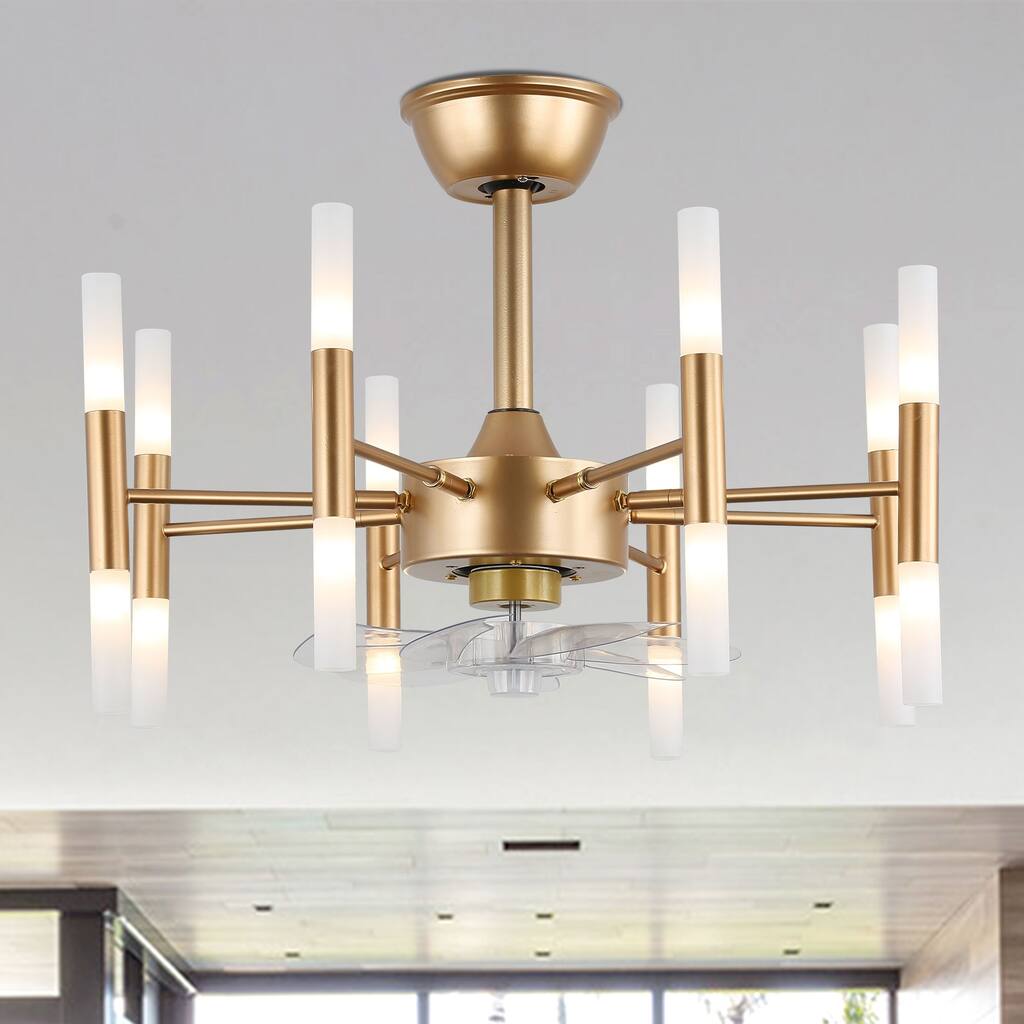 Oaks Aura Farrel 23 in.Indoor French Gold Luxury Ceiling Fan with Lights, 6-Speed Reversible Quiet DC Motor Ceiling Fan w/Remote
