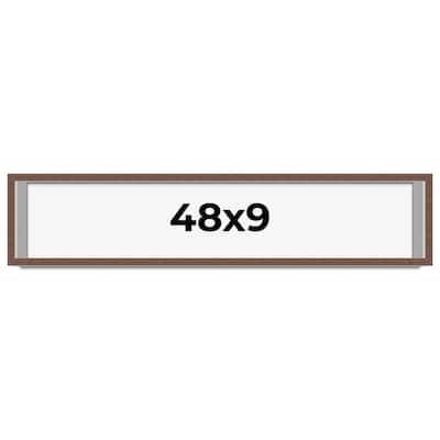 48x9 Shadow Box Frame Brown | 1.125 inches Deep Real Wood Rustic