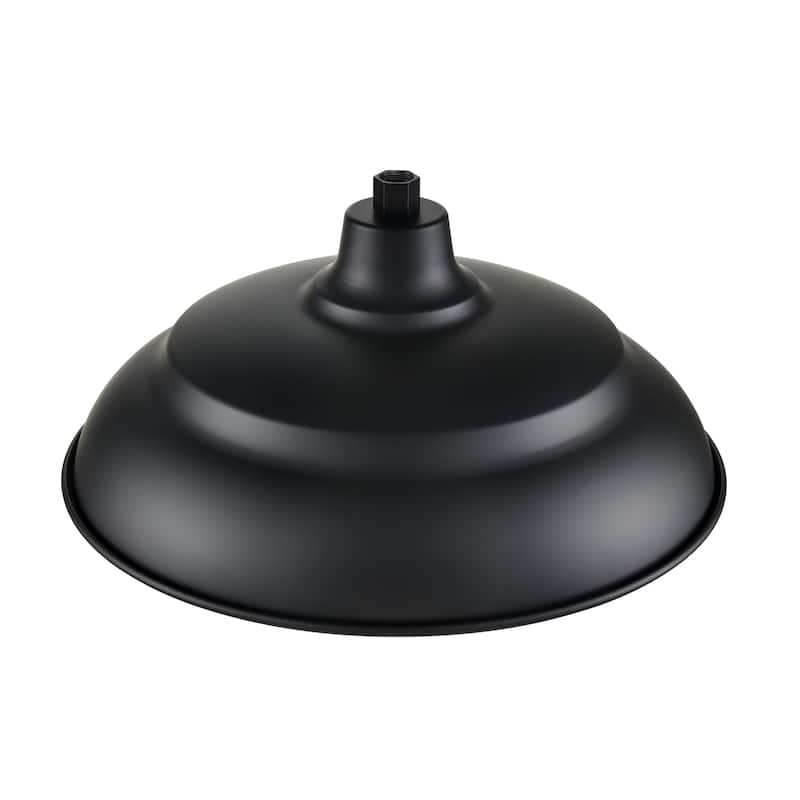 R Series 1-Light Aluminum Warehouse Shade Satin Black - Satin Black - 20