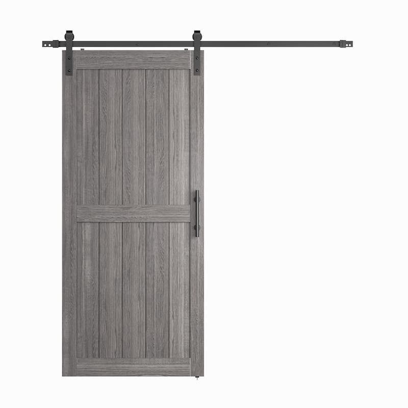 Sanding 30in./32in./36in./42in./48in.x 84in.MDF Barn Door With Sliding Hardware Kit ,Covered with Water-Proof PVC Surface