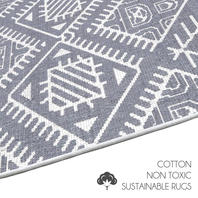 Sussexhome Heavy Duty Ultra Thin Non Slip Washable Cotton Indoor Rug - 2' x 3'