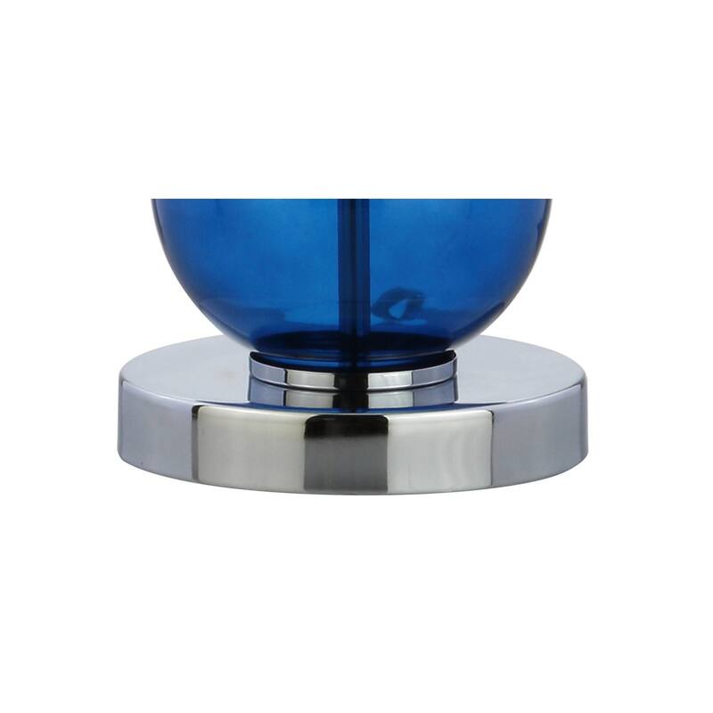 Ella 27" Glass Triple-Sphere LED Table Lamp, Mercury Silver/Chrome (Set of 2) by JONATHAN Y