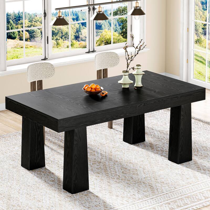 63'' Dining Table, Modern Rectangular Kitchen Table