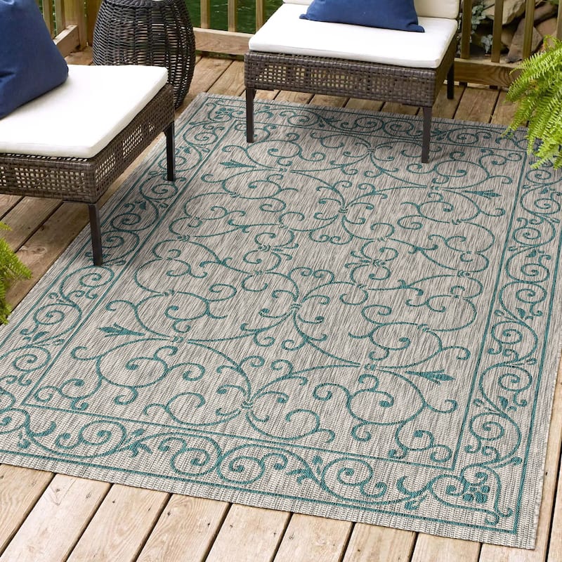 JONATHAN Y Filigree Textured Weave Indoor/Outdoor Area Rug