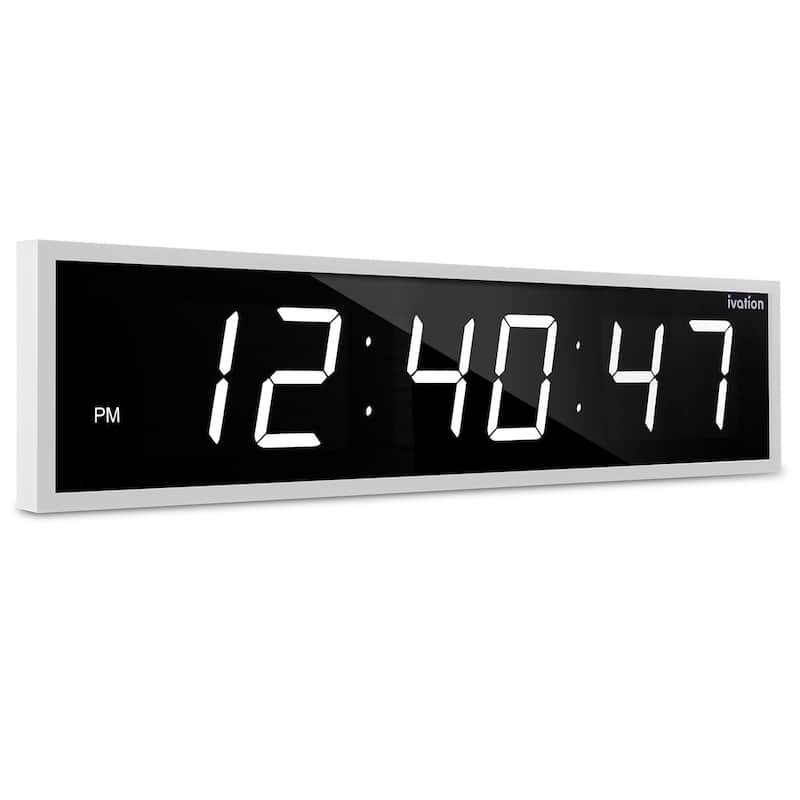 Ivation Large Digital Clock, Led Wall Clock with 6-Level Brightness & Mounting Hardware - 24"