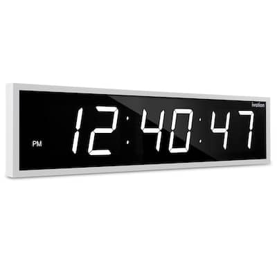Ivation Large Digital Clock, Led Wall Clock with 6-Level Brightness & Mounting Hardware - 24"