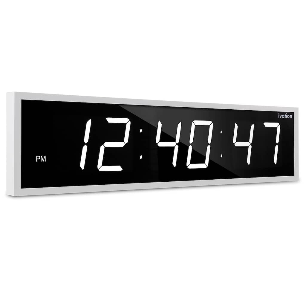 Ivation Large Digital Clock, Led Wall Clock with 6-Level Brightness & Mounting Hardware - 24"