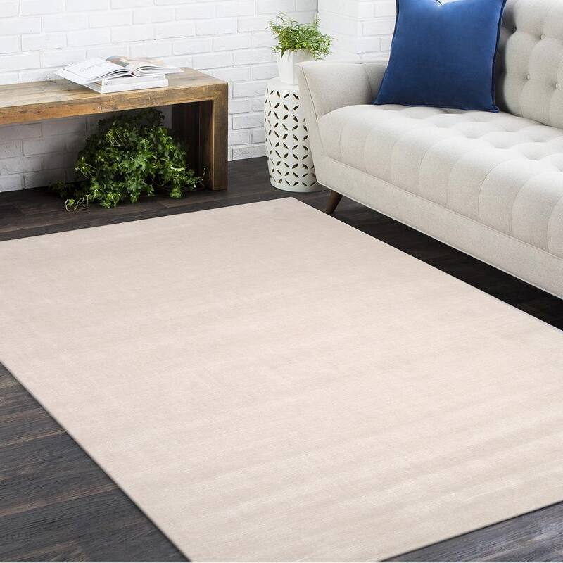 Overton Handmade Modern Contemporary Solid Area Rug