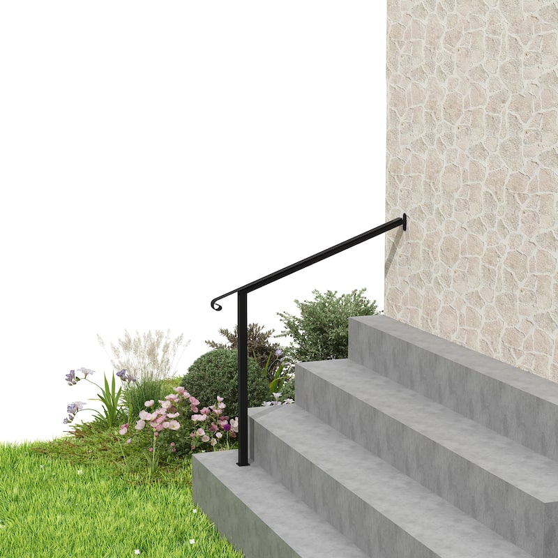 Iron Handrail Elegant Outdoor Rail for Stairs, Porches, and Walkways
