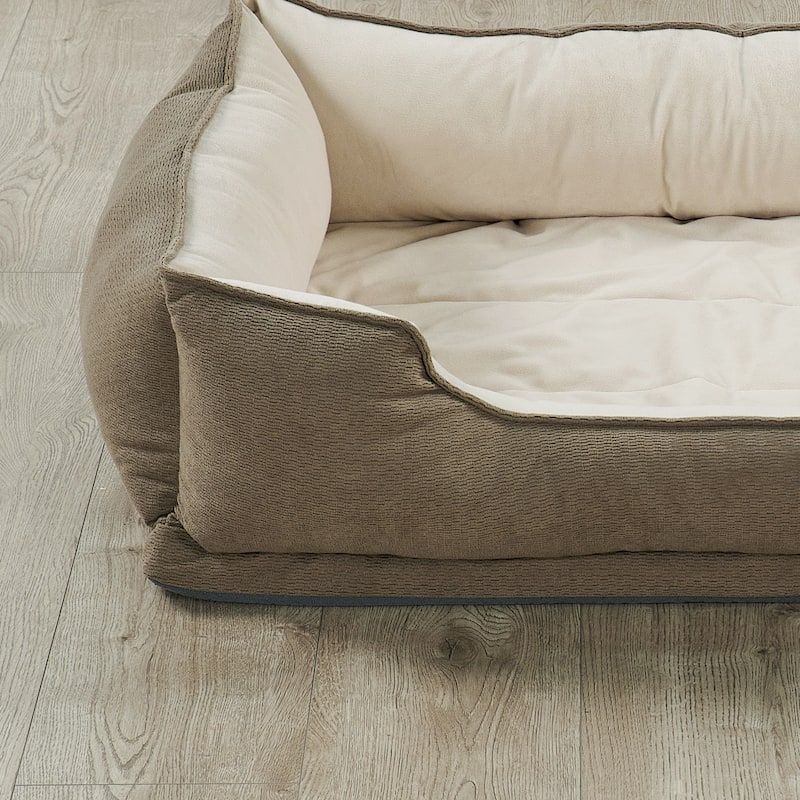 Textured Plush Rectangle Pet Bed