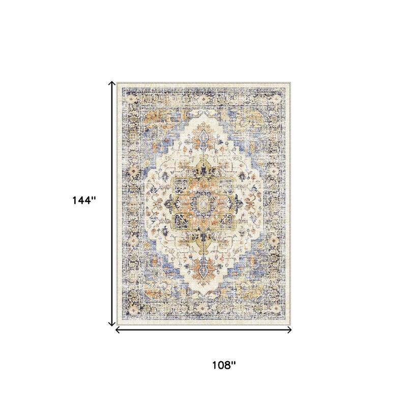 HomeRoots Medallion Traditional Rectangle Area Rug
