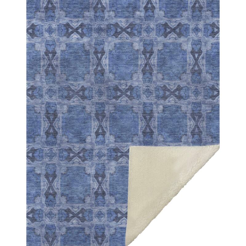 Premium Machine Washable Boho Moroccan Sherpa Throw Blanket