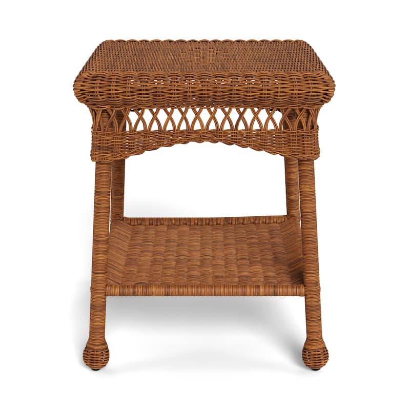 Portside Southwest Amber Square Outdoor Wicker Side Table