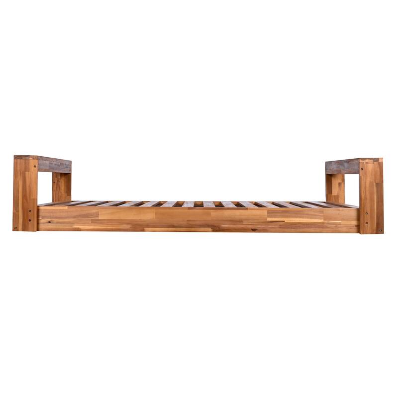 Patio Twin Size Porch Swing Bed Seating with Hemp Ropes