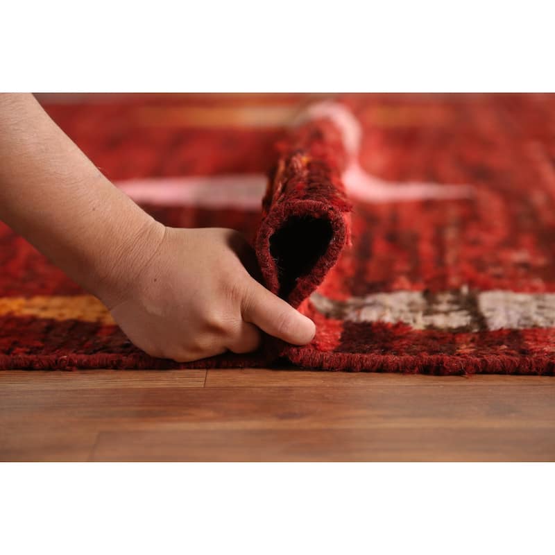 Red Moroccan Oriental Area Rug Handmade Tribal Wool Carpet - 8'4" x 9'10"