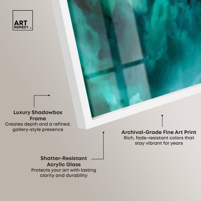 Textured Teal I Shadowbox by Art Remedy
