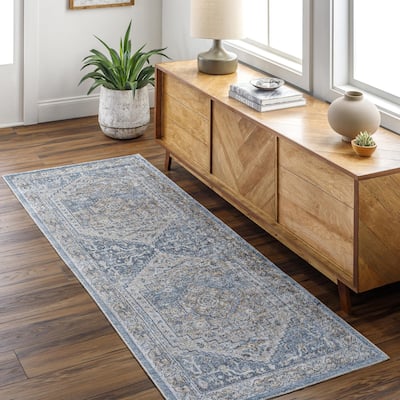 Livabliss Lillian Traditional Medallion Washable Area Rug