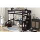 preview thumbnail 5 of 28, Twin Size Loft Bed with Storage Staircase and Built-in Desk, Espresso