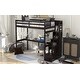 preview thumbnail 16 of 24, Twin Size Wooden Loft Bed with Storage Staircase and Built-in Desk,Modern Style