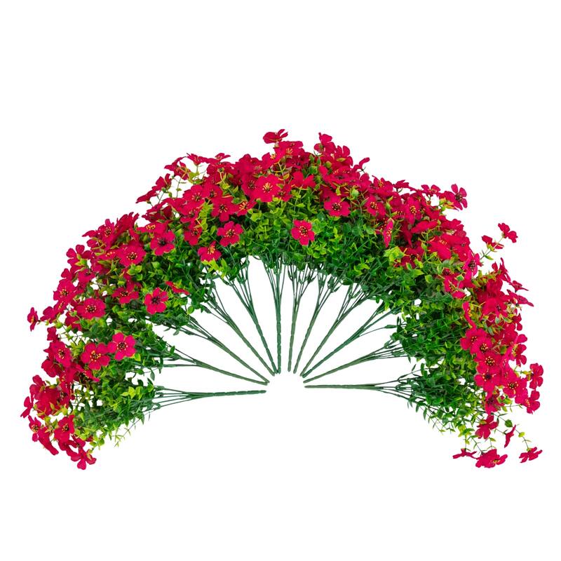 13-in UV Resistant Artificial Daisy Bush (Indoor/Outdoor) - Set of 12