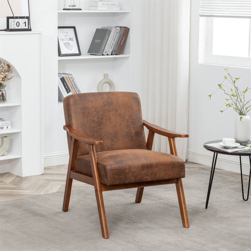 Mid-Century Modern Chair,Solid Wood Frame, Accent Chair