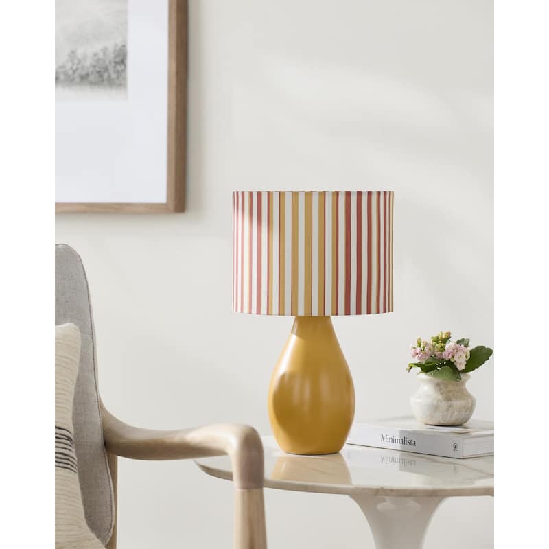 Livabliss Melbu Modern Accent Table Lamp - 15"H x 9"W x 9"D - Yellow
