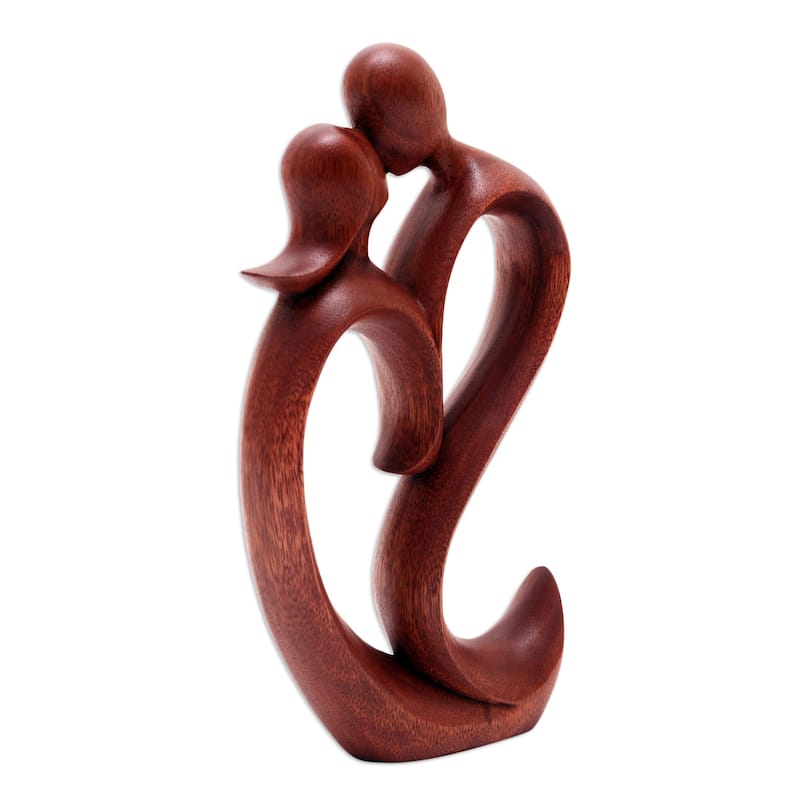 Novica Handmade We Kiss Forever Wood Statuette