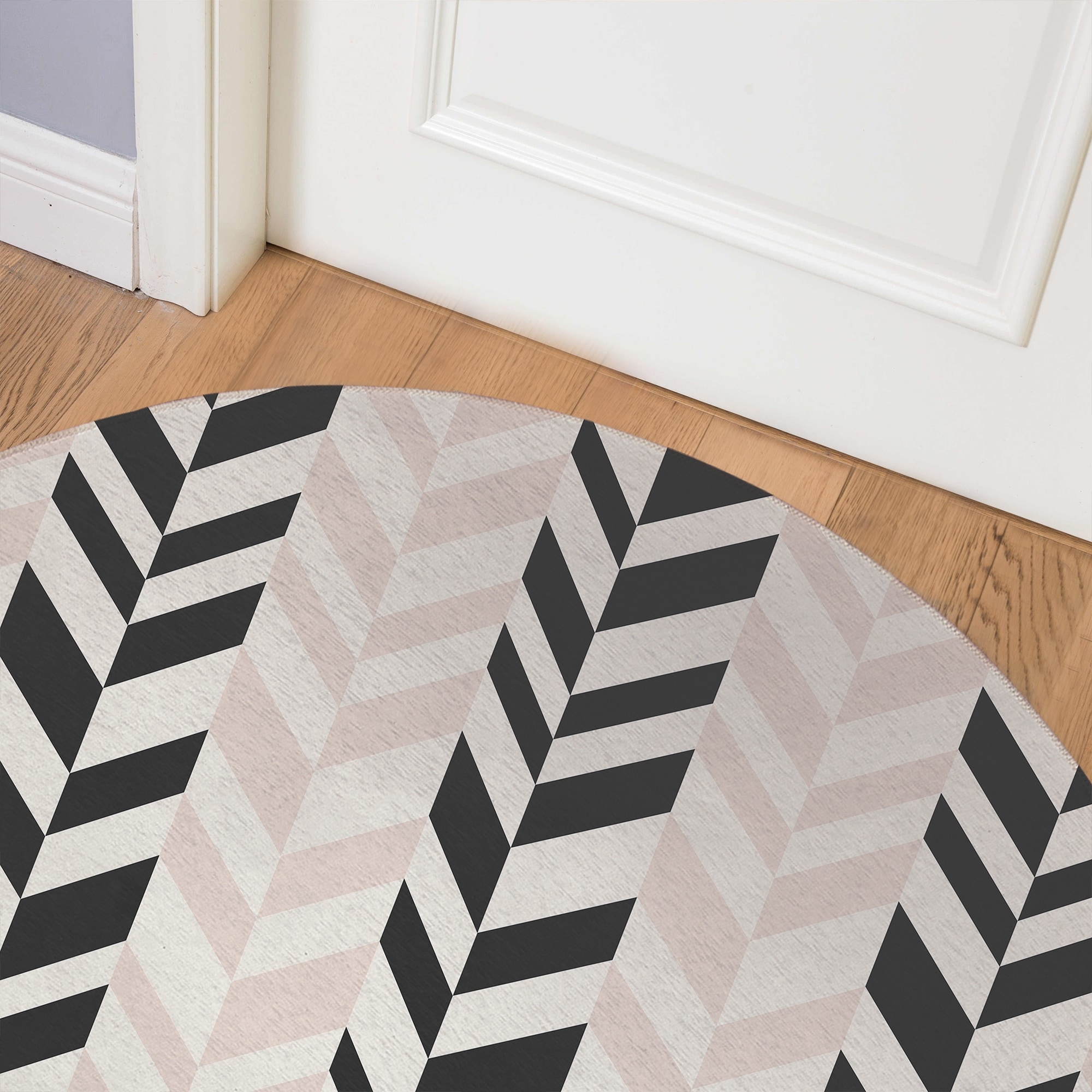 Indoor Outdoor Doormat Black 24 in. x 36 in. Chevron Floor Mat