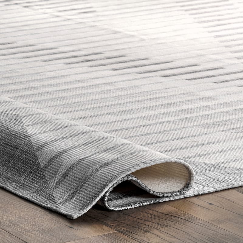 Nuloom Azzie SpinClean Modern Zig Zag Machine Washable Area Rug