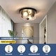 preview thumbnail 37 of 49, 2-Light Black Farmhouse Flush Mount Ceiling Light-2 Pack