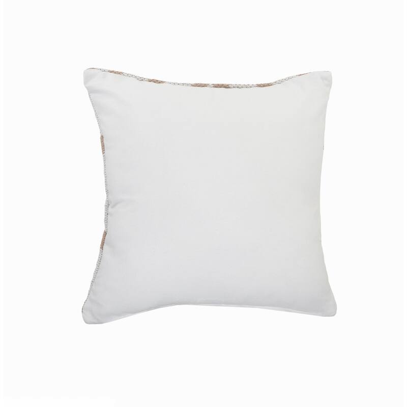 Sevita Tan and White Geometric Striped Throw Pillow
