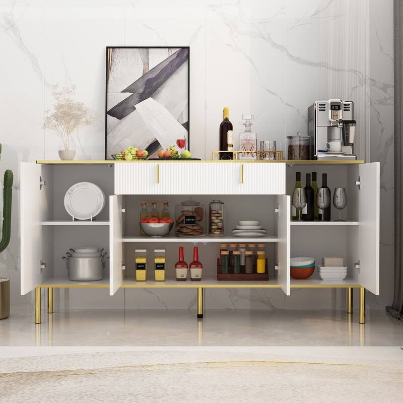 Sideboard Dresser Cabinet Storage Console Televison Table Pop-up Door