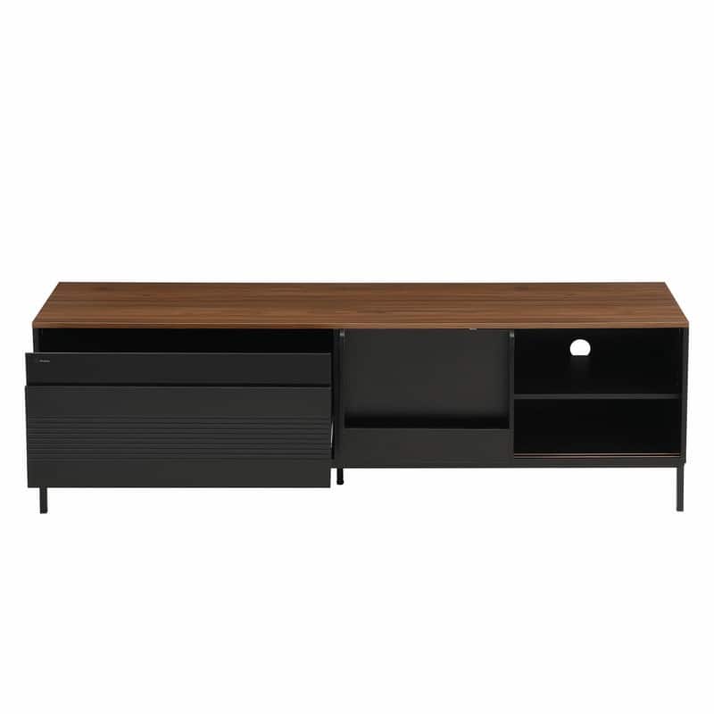 70.8'' Modern TV Stand for TVs up to 75", Entertainment Center with Storage, Sliding Doors