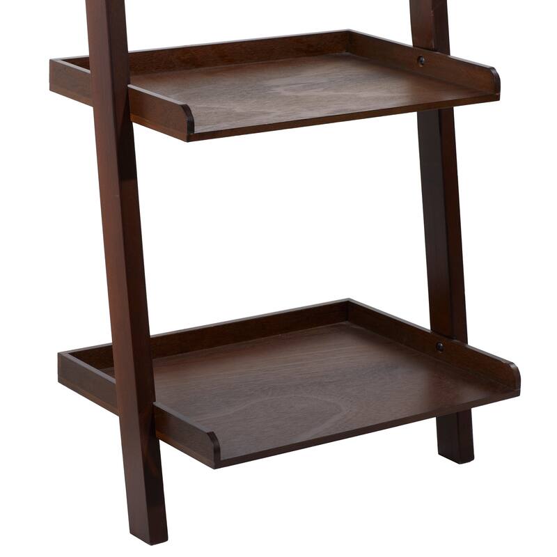 White or Brown Wood 5 Shelves Shelving Unit