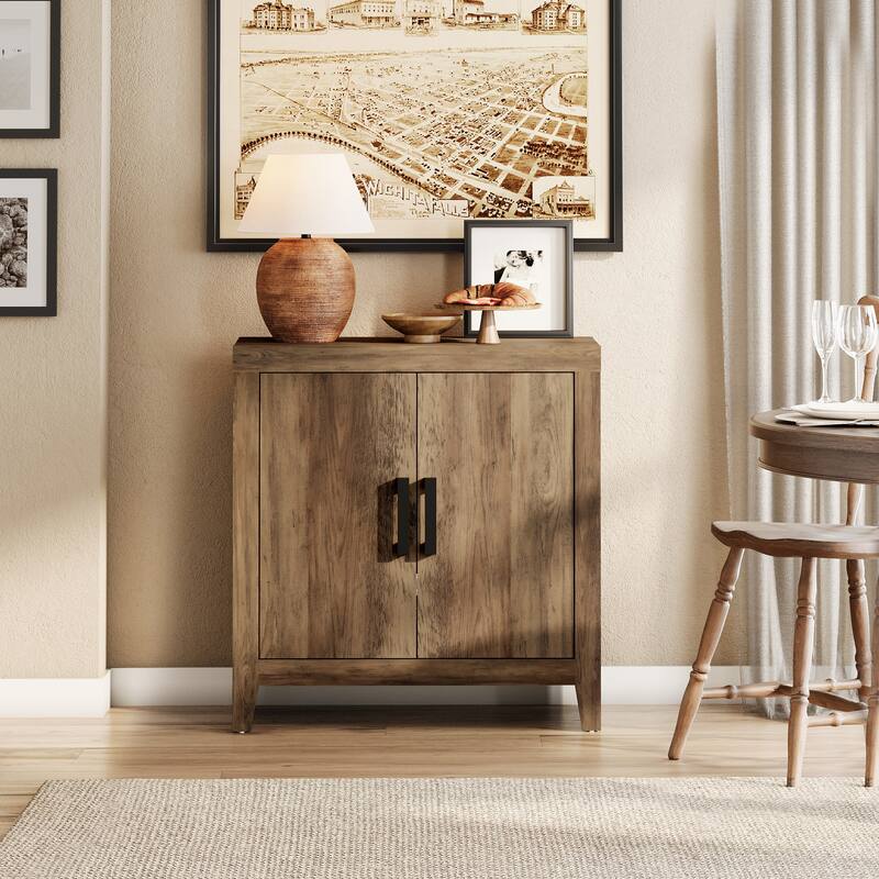 WAMPAT Farmhouse Buffet Cabinet with Door, Kitchen Sideboard for Dining & Living Room