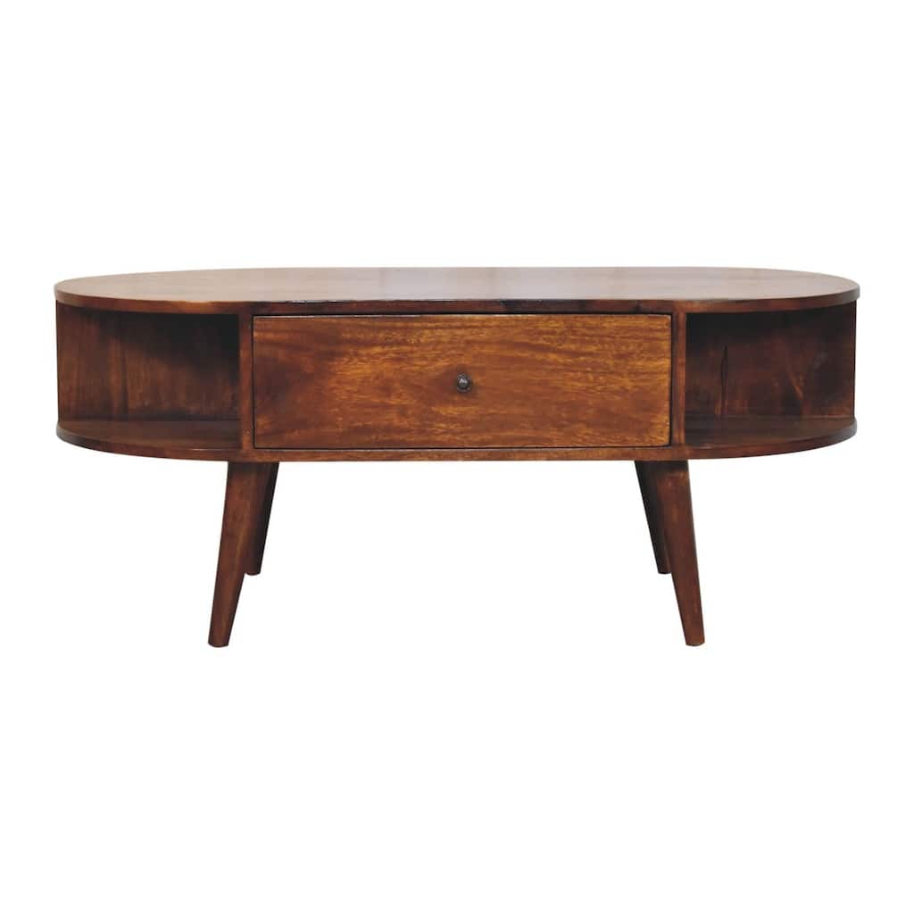 Artisan Furniture Solid Wood Chestnut Oval Coffee Table