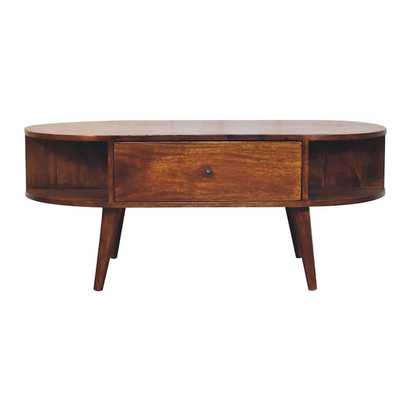 Artisan Furniture Solid Wood Chestnut Oval Coffee Table