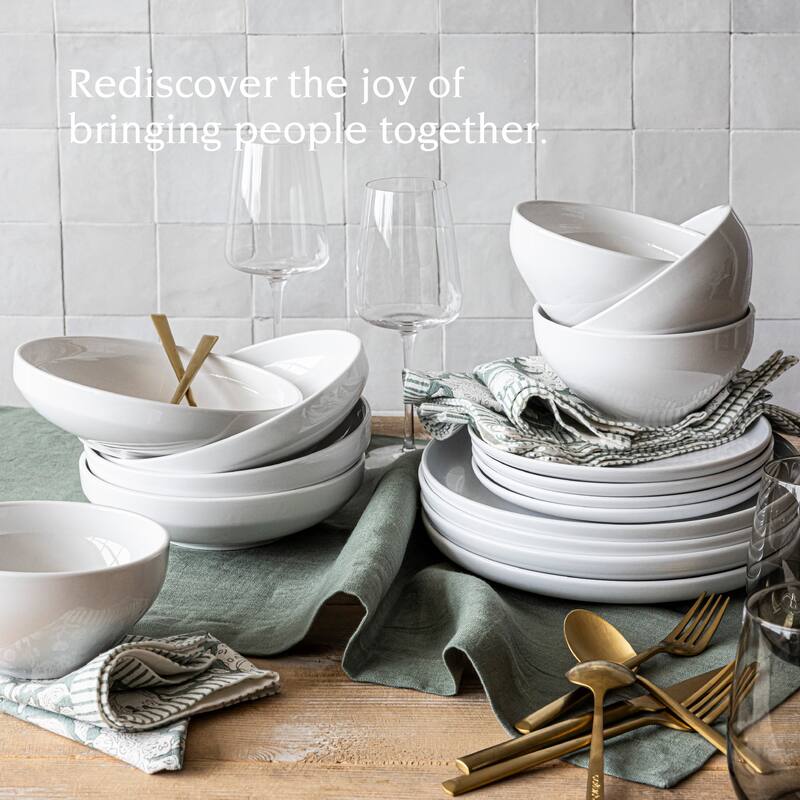 over&back Coupe Glossy Porcelain Dinnerware Set