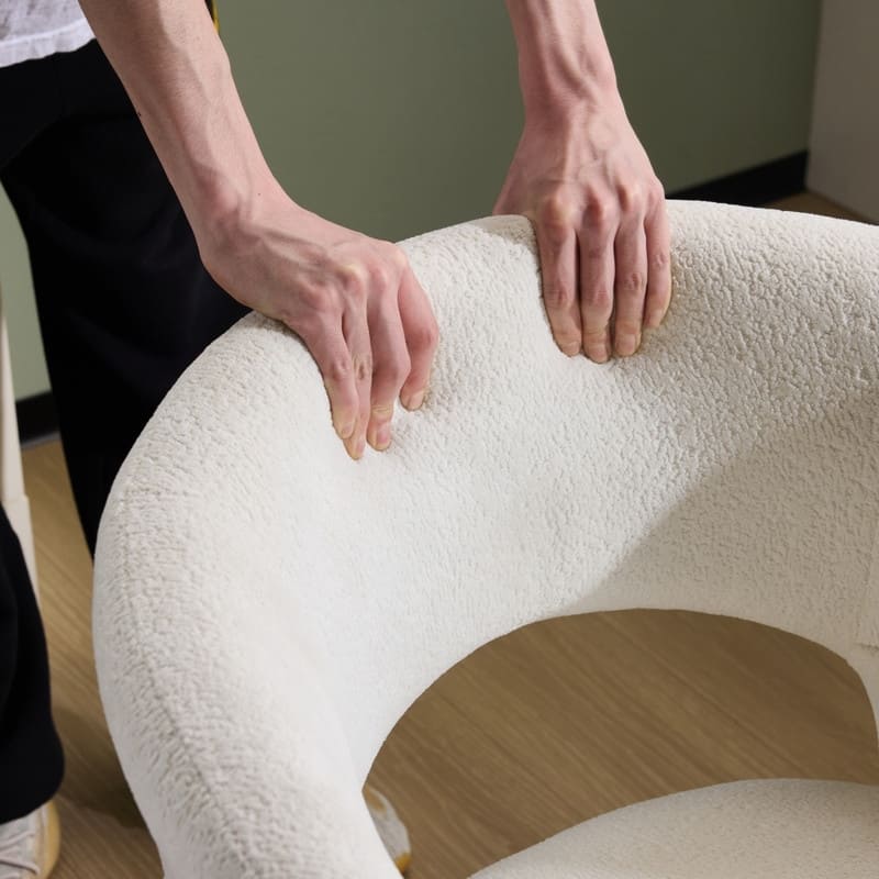 22.64 Inch Velvet Ring Backrest Swivel Office Chair