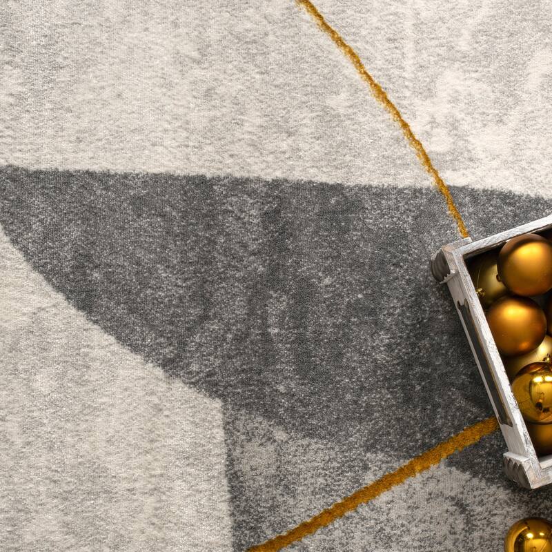 Elegant Area Rug with Modern Abstract Art Design