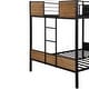 preview thumbnail 9 of 25, Full-over-Full Bunk Bed Modern Style Steel Frame Bunk Bed with Safety Rail, Built-in Ladder for Bedroom