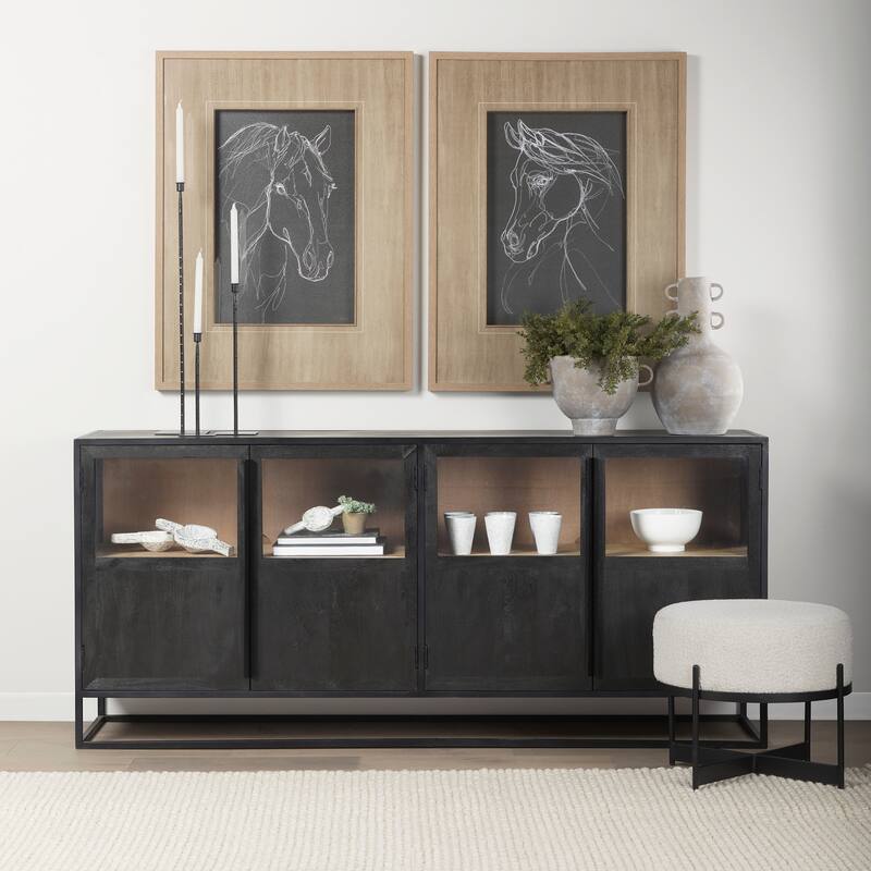 Sloan Dark Brown Solid Wood Sideboard - 80.0L x 17.0Wx 36.0H