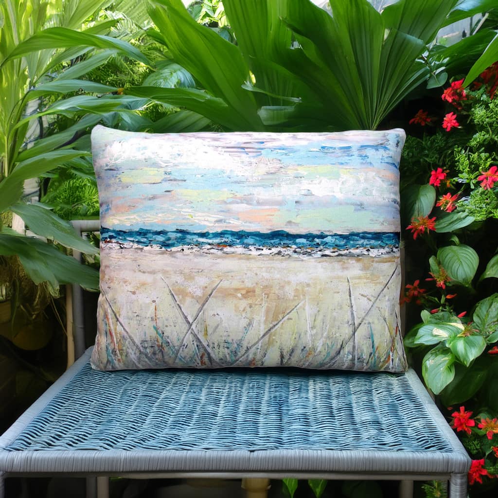 Magnolia Casual Outdoor Pillow Coastal Landscape 2 13x18