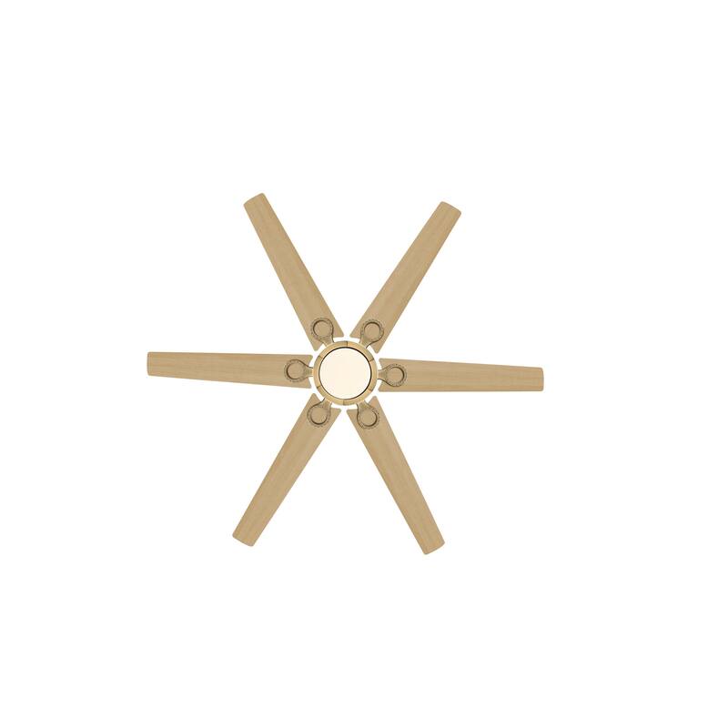 MLiAN 64 in. 6 Playwood Blade Dc Motor Indoor Downrod Gray Standard Ceiling Fan with Remote Integrated LED - 64''