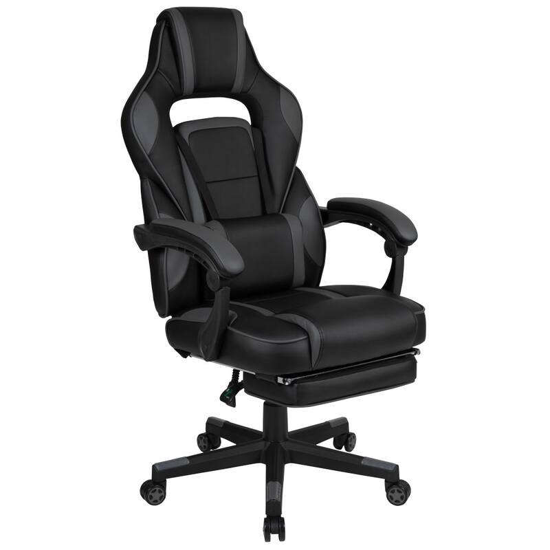 Ergonomic Gaming Chair -Recline Back/Arms, Footrest, Massaging Lumbar