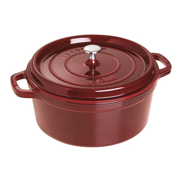 Staub Cast Iron 7-qt Round Cocotte. Opens flyout.